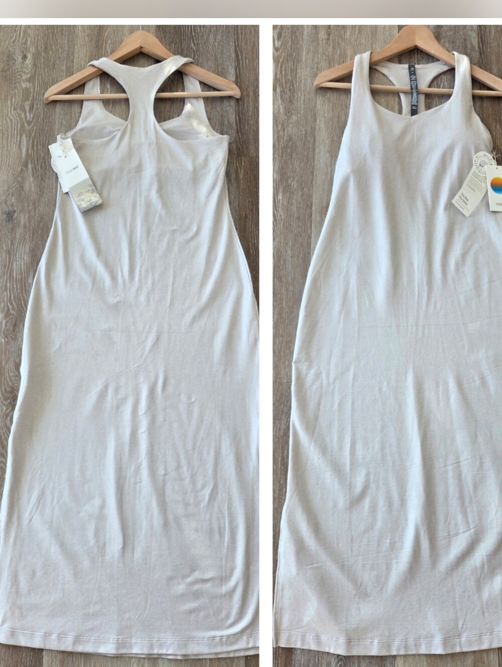 Vuori Halo Racerback Dress Sundress  NWT Ecru Heather Athleisure Casual - Picture 2 of 11